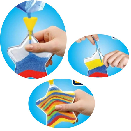 ZESTAW KREATYWNY MAGICZNY PIasek ŚWIECĄCY DIY Piaskowe Ozdoby dla Dzieci SAND ART