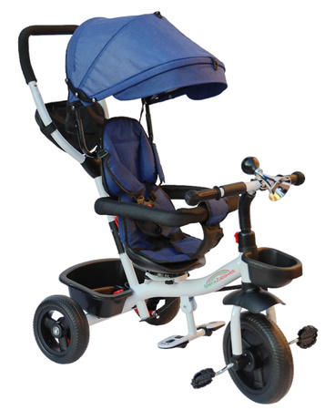 Rowerek trójkołowy wolne koło pasy obracany 360 wózek obracane siedzisko