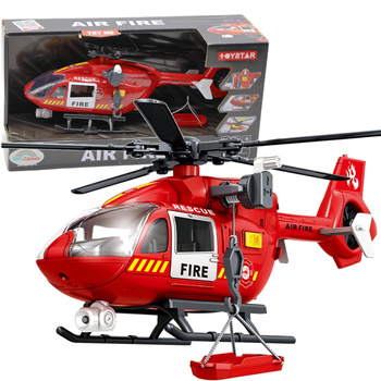 LARGE Rescue Helicopter Toy with SOUND & LIGHT Effects Winch Hook Fire Truck 38cm Gift
