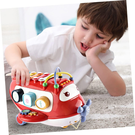 Interaktywny samolot na sznurku cymbałki sorter  sensoryka melodie dzwięki