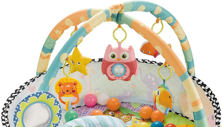 MATA EDUKACYJNA KOJEC Z PIŁECZKAMI DLA NIEMOWLĄT DUŻA INTERAKTYWNA MIĘKKA