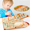 Drewniany labirynt mario długopisem magnetyczny gra montessori zabawka sortowania