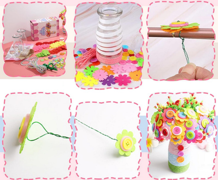 Creative Kit DIY BUTTON BOUQUET Flowers Vase Arts & Crafts for Kids 4+ Educational Toy