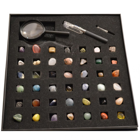 Young Geologist Kit 43 Minerals & Stones | Educational Collection with Magnifier