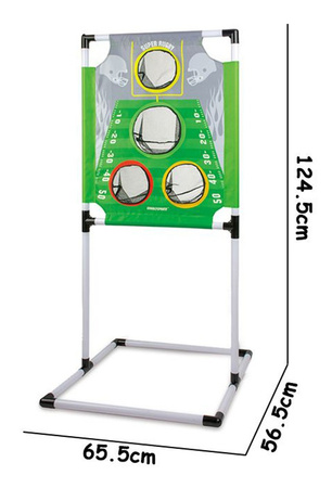ZESTAW DO ZABAWY W RUGBY BRAMKA - PIŁKA Trenażer z 4 otworami i 3 piłkami abawka sportowa na świeżym powietrzu do treningu