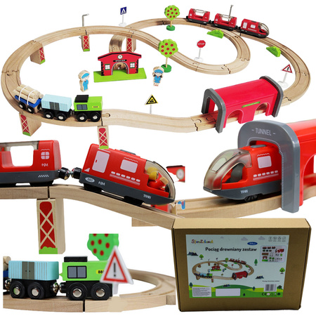 Sferazabawek Wooden Battery-Powered Train Set – Interactive & Safe Educational Toy for Kids