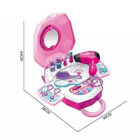 GIRLS VANITY TABLE Suitcase Backpack 2in1 Beauty Set Cosmetics Case Toy sferazabawek