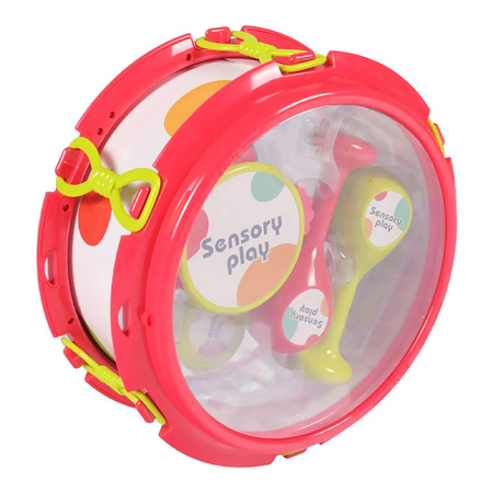 Zestaw Muzyczny Dla Dzieci Bębenek Instrumenty Tamburyn, Marakasy, Kastaniety