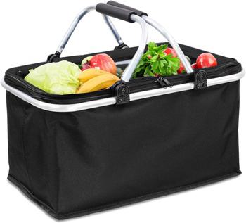 Shopping basket thermal picnic basket folding tourist insulating basket