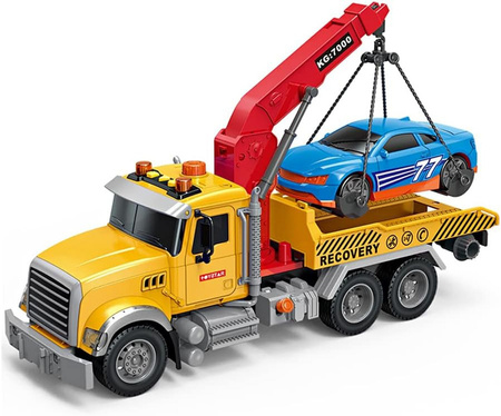 LARGE 1:12 TOW TRUCK RECOVERY VEHICLE WITH CAR LIGHTS SOUNDS TOY SFERAZABAWEK