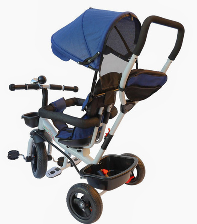 Rowerek trójkołowy wolne koło pasy obracany 360 wózek obracane siedzisko