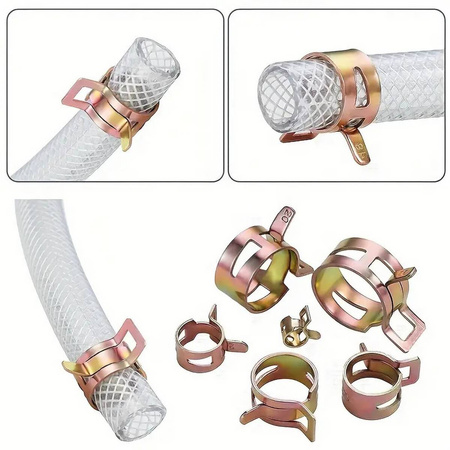 Opaski zaciskowe metalowe obejmy sprężynowe zestw do przewodów węży 75 szt