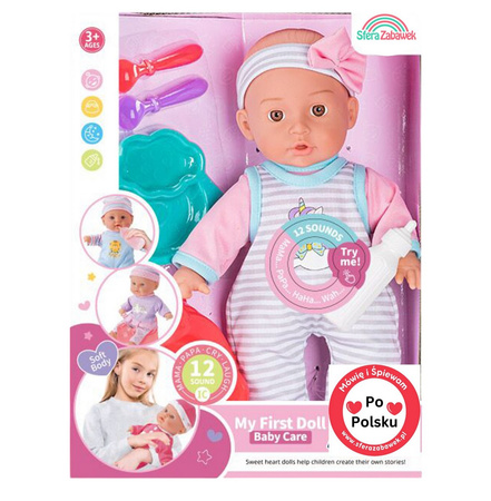 Baby doll Martynka like alive speaks interactive sings 2 songs in Polish potty soft trunk