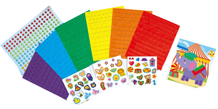 FOAM MOSAIC Sticker Art ANIMALS Shapes 12 Pictures Creative Kit EDU + STICKERS