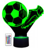 Lampka nocna podświetlana 3d led piłka nożna kabel usb pilot korki dzieci