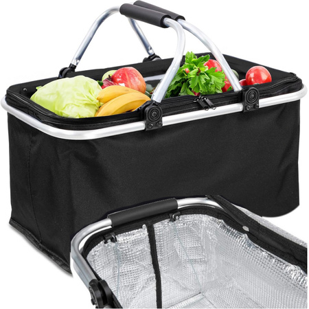 Kosz koszyk na zakupy termiczny piknikowy składany turystyczny izolacyjny