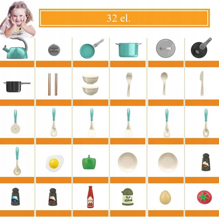 Set of pots and accessories for children's kitchen play pots for kids