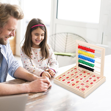 School wooden counting wheel educational alphabet puzzle learning counting addition