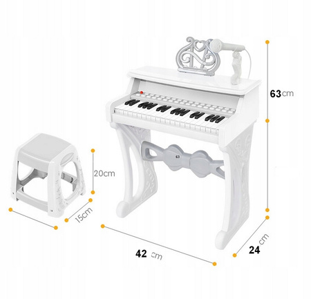  Keyboard Organy FORTEPIAN dla Dzieci MIKROFON 37 Klawiszy Nagrywanie MP3 PREZENT
