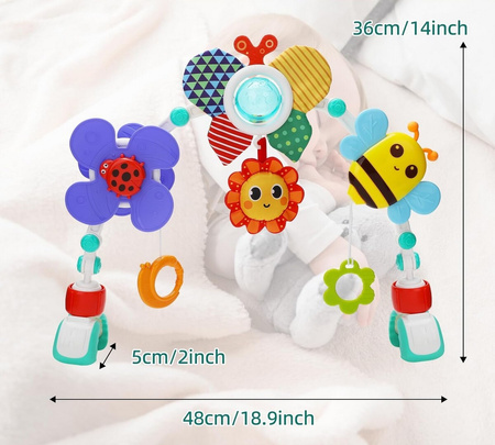 Colorful 3-in-1 Stroller Activity Arch - Your On-the-Go Playtime Center!