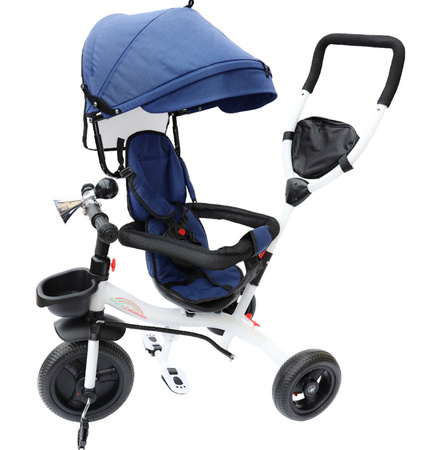 Rowerek trójkołowy wolne koło pasy obracany 360 wózek obracane siedzisko