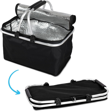 Kosz koszyk na zakupy termiczny piknikowy składany turystyczny izolacyjny