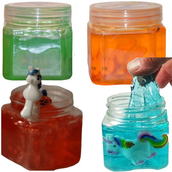 4pcs set Slime glut mass in jar liquid plasticine unicorn pony gel sensory elastic color