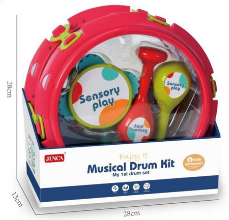 Zestaw Muzyczny Dla Dzieci Bębenek Instrumenty Tamburyn, Marakasy, Kastaniety