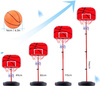 KIDS BASKETBALL HOOP SET STAND ADJUSTABLE BALL PUMP LARGE 150cm
