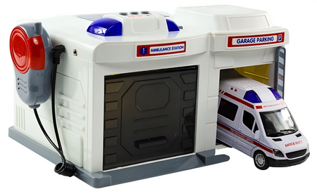 Emergency Rescue Base Station Ambulance Garage Walkie Talkie Sound Toy Gift