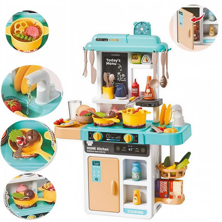 Duża Kuchnia dla Dzieci Interaktywna WODA PARA Dźwięk Światło Akcesoria AGD
