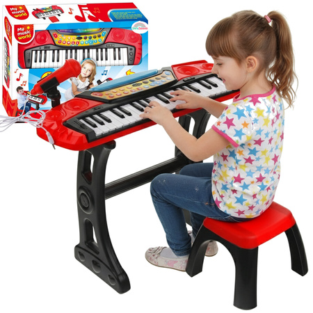 Educational Kids Keyboard Piano | Set with Microphone and Stool by sferazabawek