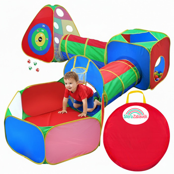 Large 5in1 kids play tent playground maze 2 tunnels ball pit playhouse sferazabawek