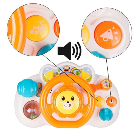 Interaktywna kierownica malucha do wózka Muzyczna dźwięki światła