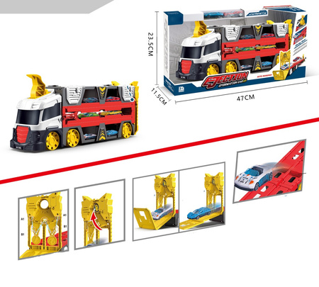 Auto laweta tor wyścigowy150 cm parking+ metalowe autka