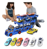 BIG TRUCK CARRIER TOY + 6 DIE-CAST CARS LAUNCHER TRANSPORTER GIFT SET