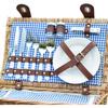 Thermal picnic basket wicker equipment cutlery plates 2 person set