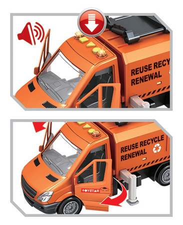 Auto śmieciarka ciężarówka z podnoszonym śmietnikiem światło dzwięk samochód  pojazdy dla dzieci prezent dla dzieci chłopcy 3 4 5 6 7 8 lat