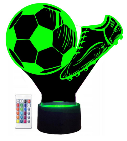 Lampka nocna podświetlana 3d led piłka nożna kabel usb pilot korki dzieci