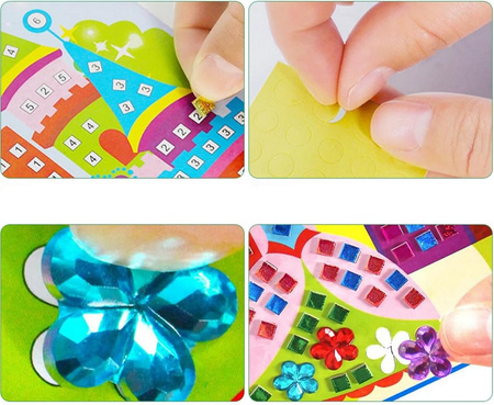 Mozaika Piankowa Wyklejanka ZESTAW KREATYWNY 12szt Naklejki 3D Edukacyjna XXL