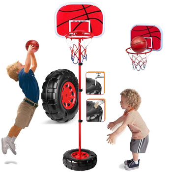 Kids Basketball Hoop & Stand Set Adjustable Height 170cm with Ball & Pump Indoor Outdoor Toy