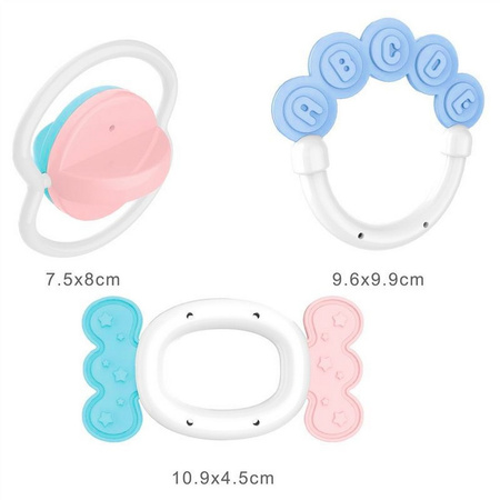 Zestaw grzechotek  gryzaków grzechotka gryzak kolorowa sensoryczna zestaw