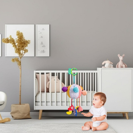 Piłka sensoryczna piłeczka zawieszka do wózka piszczki lusterko gryzak