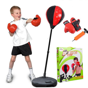 KIDS BOXING SET PUNCHING BALL ON STAND PUNCH BAG + GLOVES PUMP GIFT FOR BOY