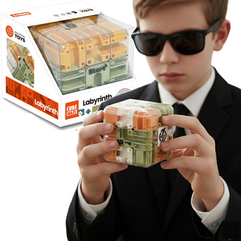 Kostka Logiczna 3D Cube Maze  METALOWA KULKA Wciągający Labirynt dla Dzieci | Rozwój Zręczności