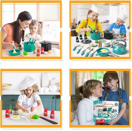 Set of pots and accessories for children's kitchen play pots for kids