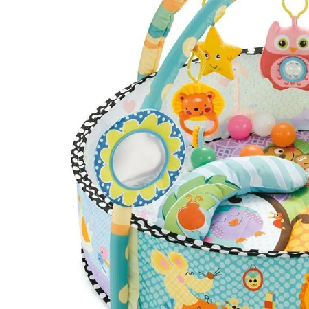 MATA EDUKACYJNA KOJEC Z PIŁECZKAMI DLA NIEMOWLĄT DUŻA INTERAKTYWNA MIĘKKA