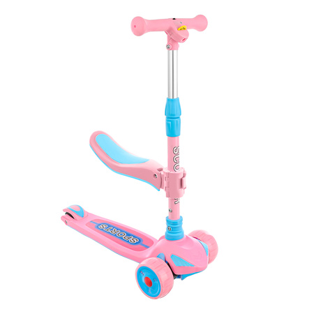 Hulajnoga dla dzieci trójkołowa składana balansowa świecąca LED trzykołowa