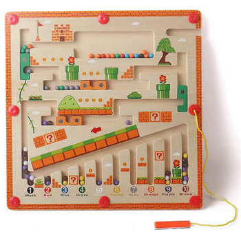 Wooden Magnetic Maze Montessori by Sferazabawek  Educational Toy for Kids – Develops Focus, Dexterity & Coordination