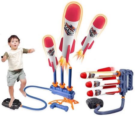 Wyrzutnia katapulta rakiet piankowych Latawiec pompka prezent dla 4 5 6 7 8 9 10 latka